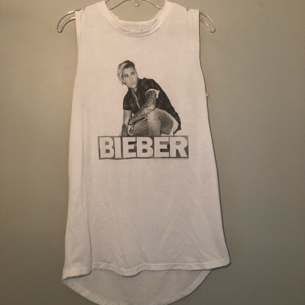 Long White Justin Bieber Tank Top